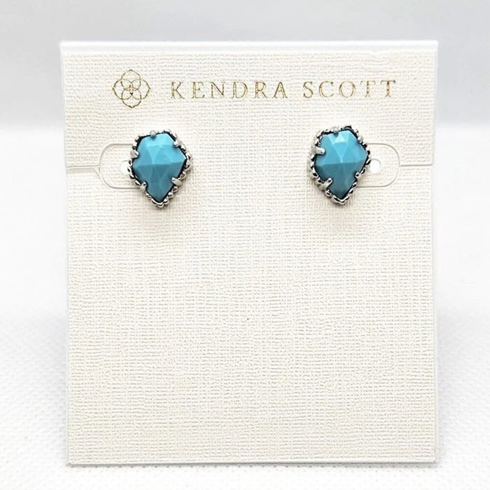 Kendra Scott Tessa Silver Stud Earrings In Turquoise